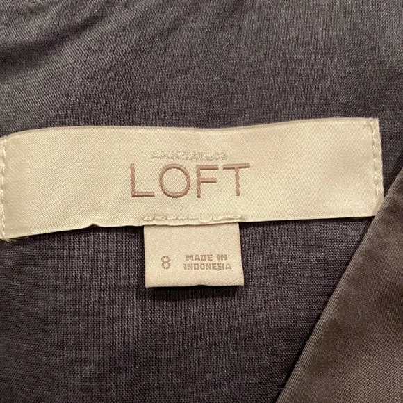 Loft Brown Cotton Dress Size 8 - Picture 7 of 14